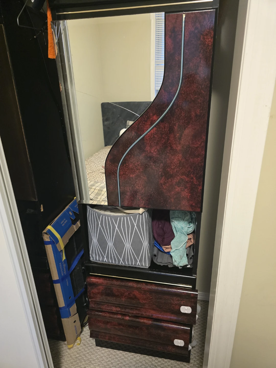 2 Tall Black Armoire with Mirrored Door - photo 2