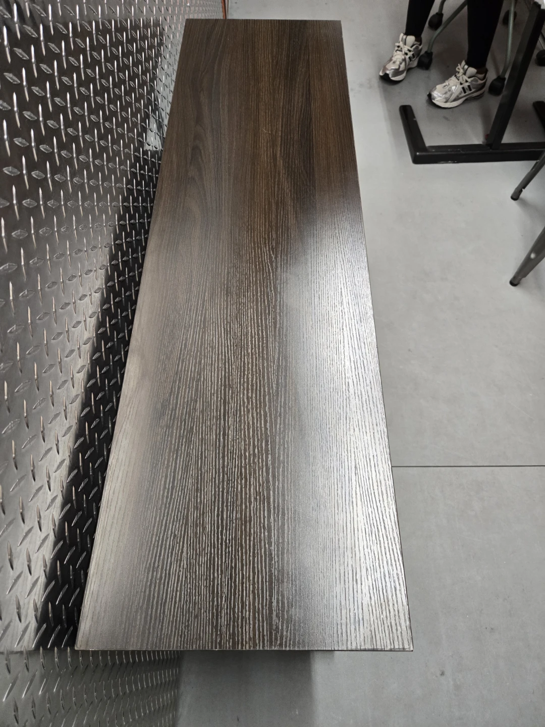 Modern Black-Brown S-Shape Console Table & Media Shelf Unit - photo 4