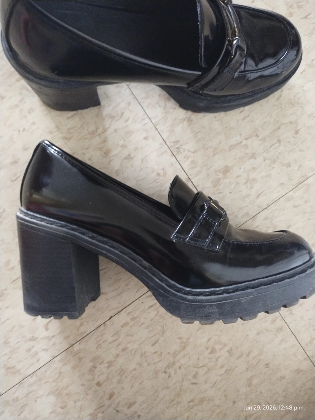 Black Chunky Heel Loafers - photo 3