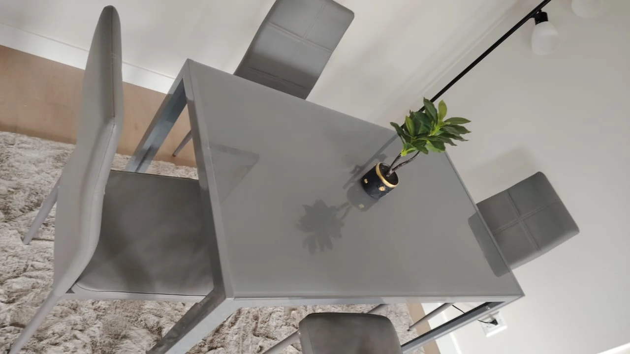 Grey Dining Table and 4 Chairs Set - photo 3