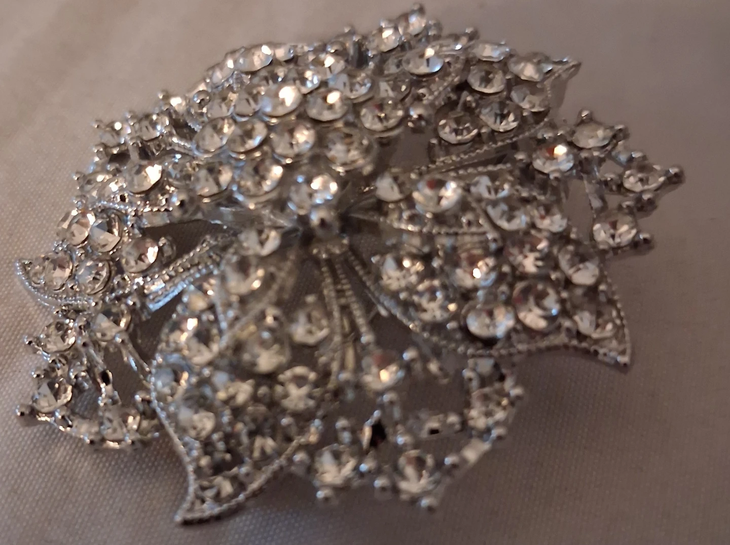 Rhinestone Flower Brooch