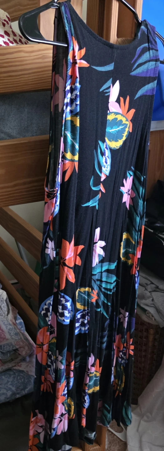 Black Tropical Print Maxi Dress⚽ - photo 2