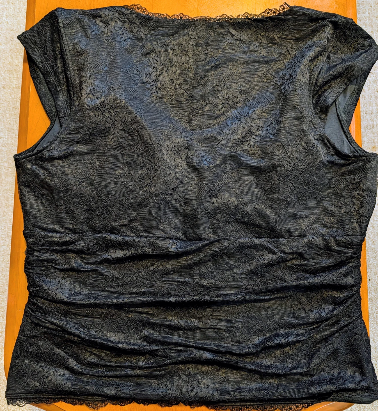 Abercrombie & Fitch Black Lace Ruched Top - XL - photo 2
