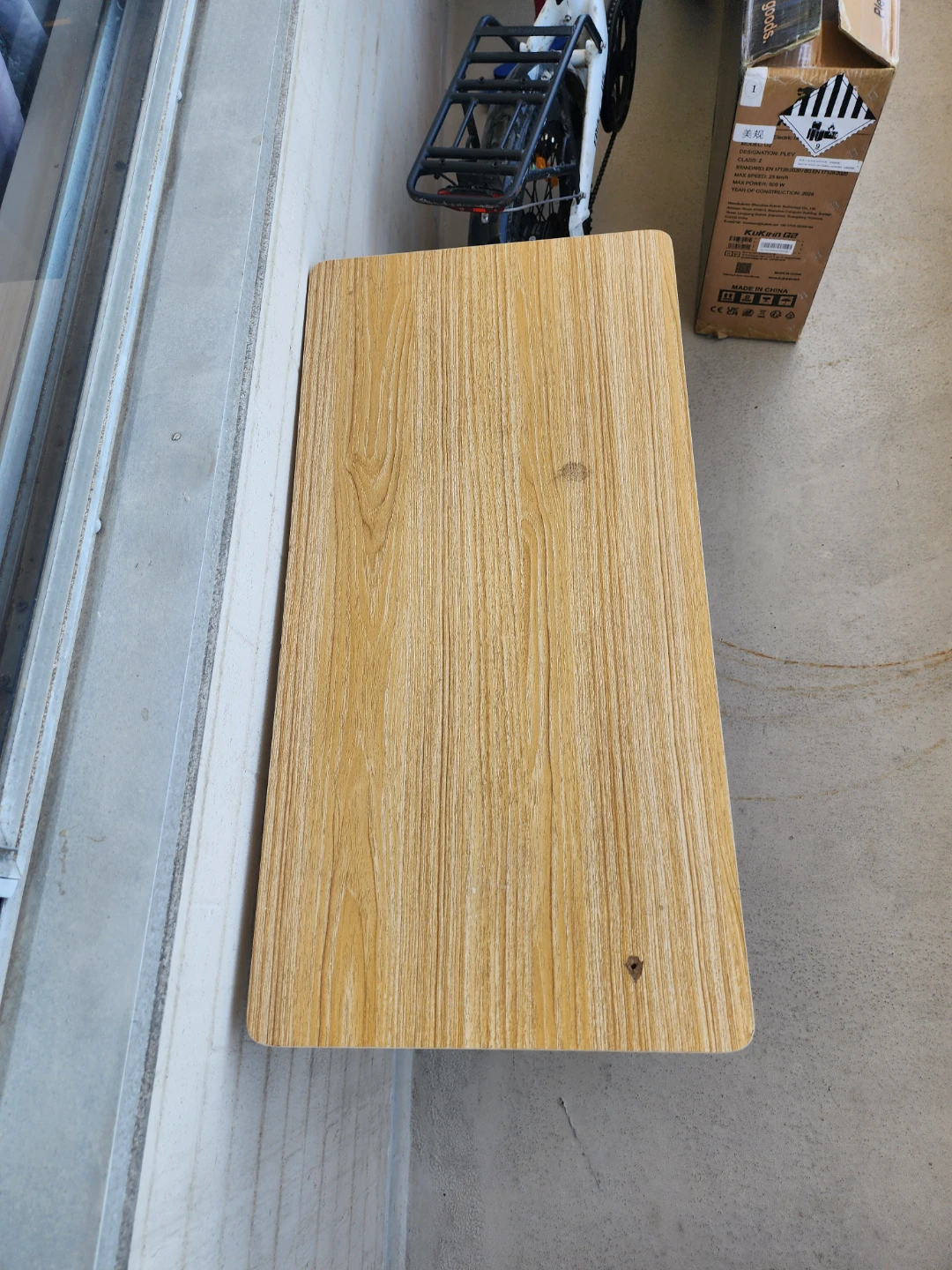 Compact desk with shelf