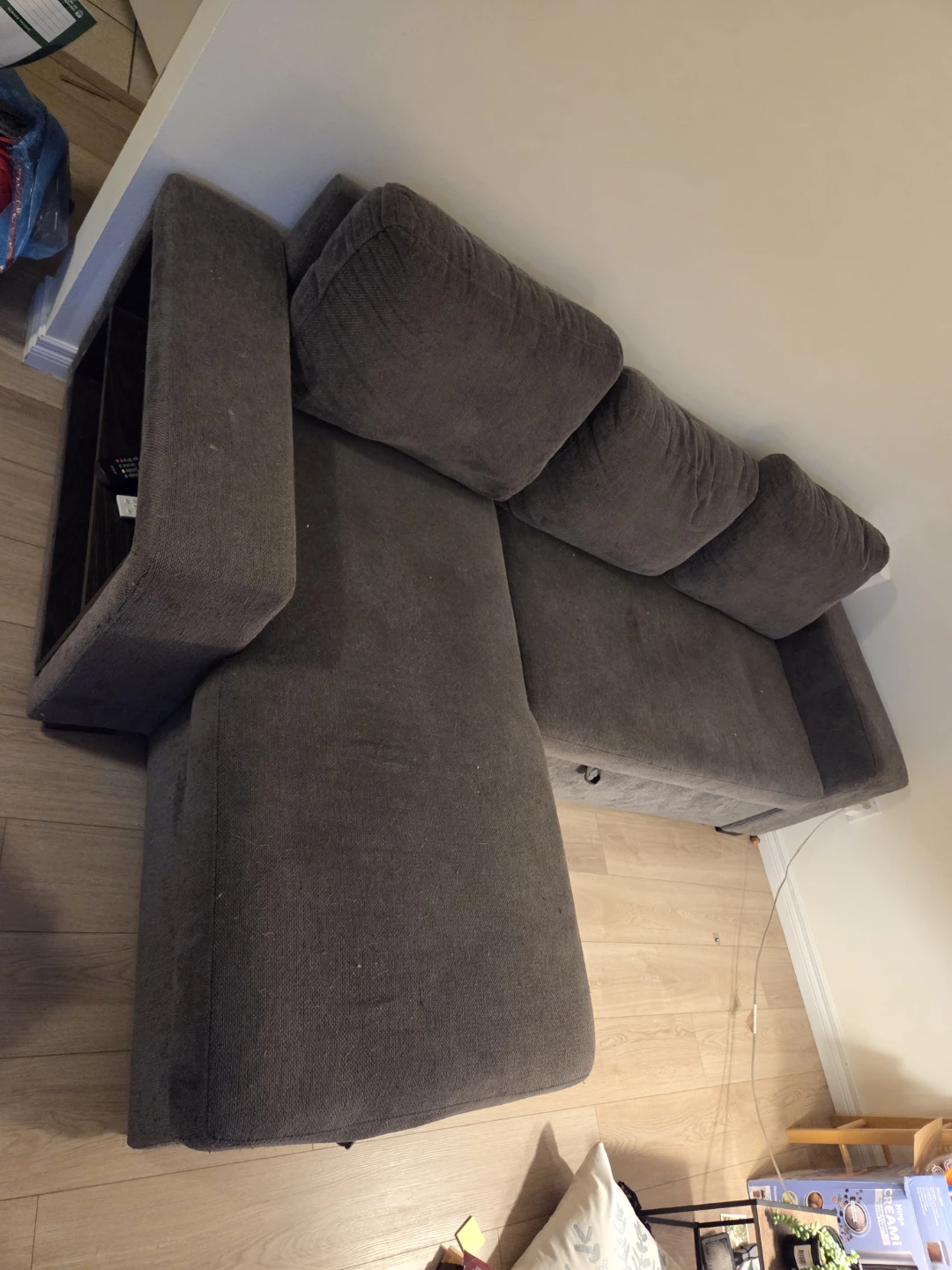 Dark Grey Sectional Sofa with Storage - photo 5