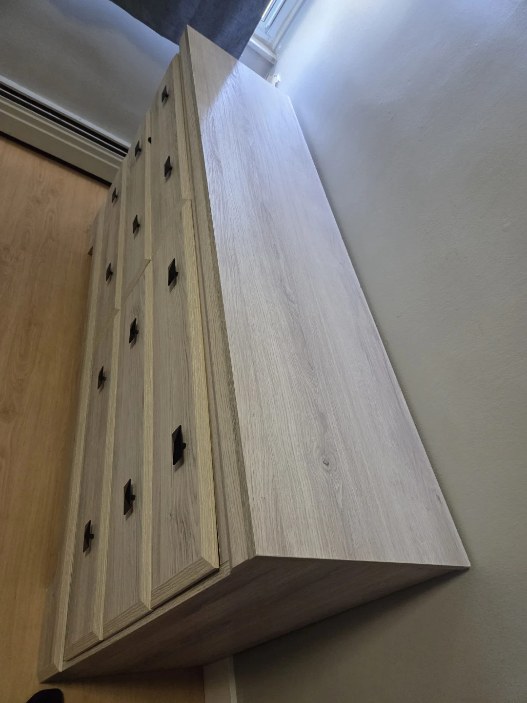 Light Wood Dresser with Black Hardware