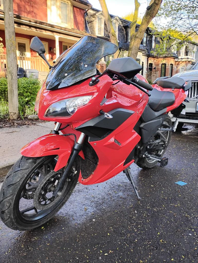 Red Sport Motorcycle - photo 4
