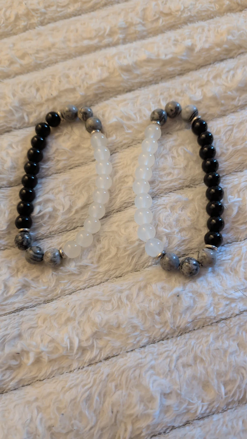 Beaded Bracelets - Black and White