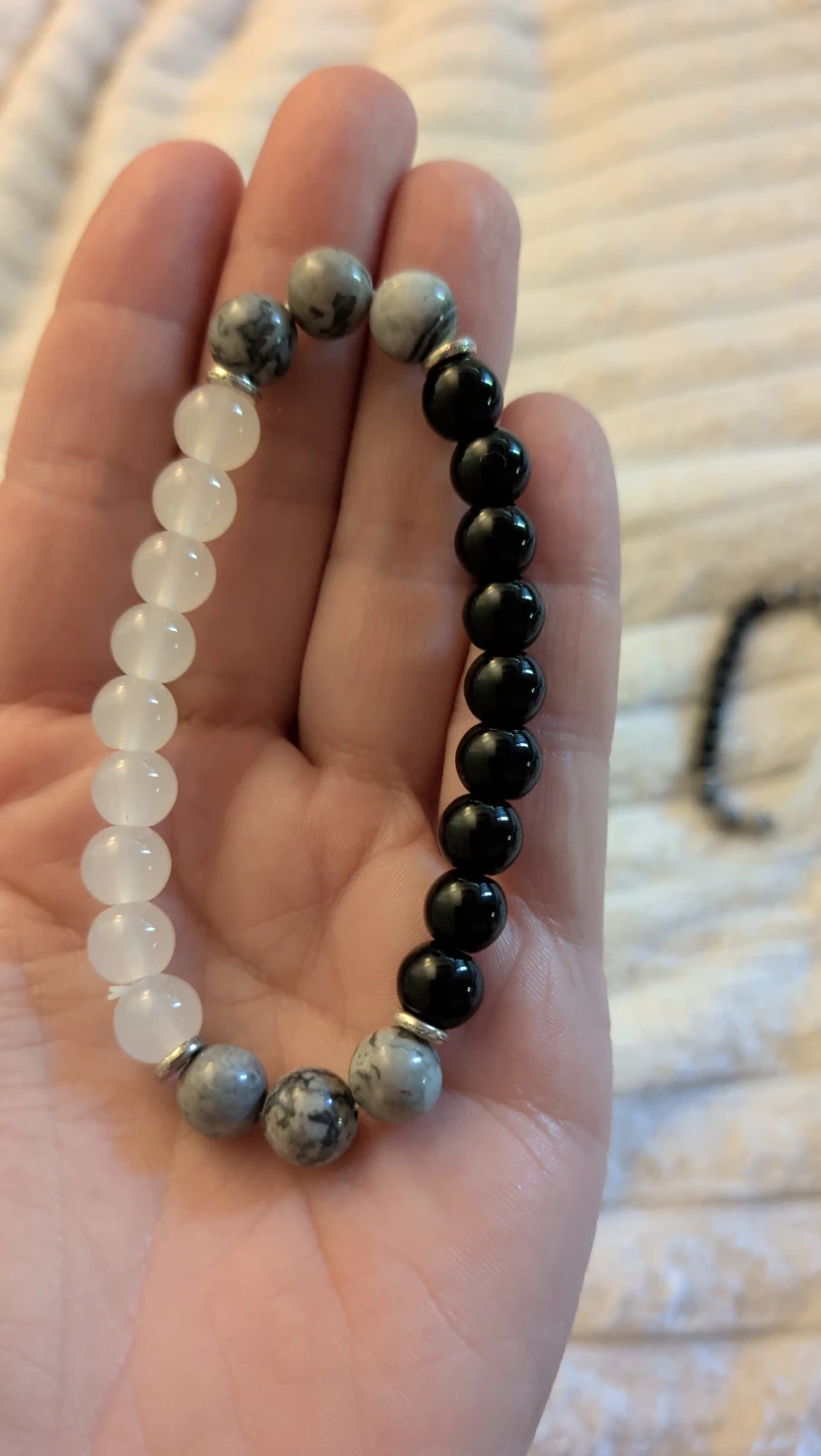 Beaded Bracelets - Black and White - photo 2