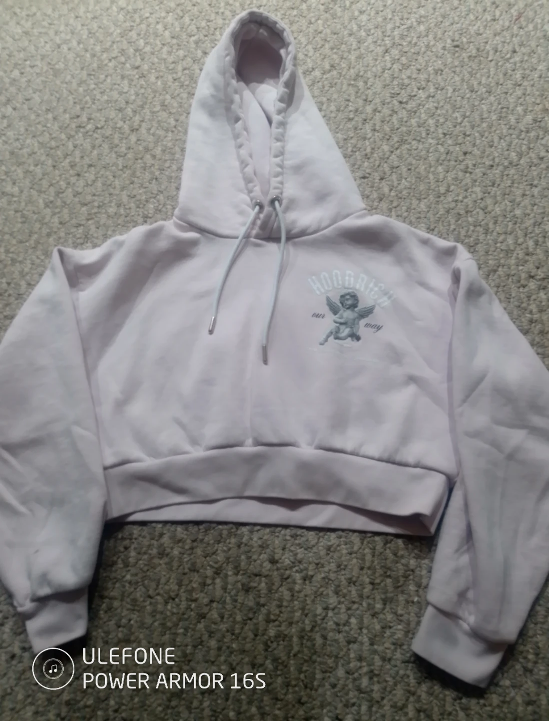 Pink Hoodrich Cherub Cropped Hoodie