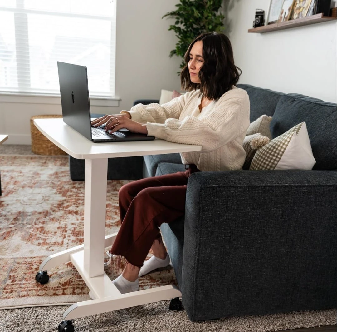 Mount-It! Adjustable Rolling Laptop Desk White - photo 5