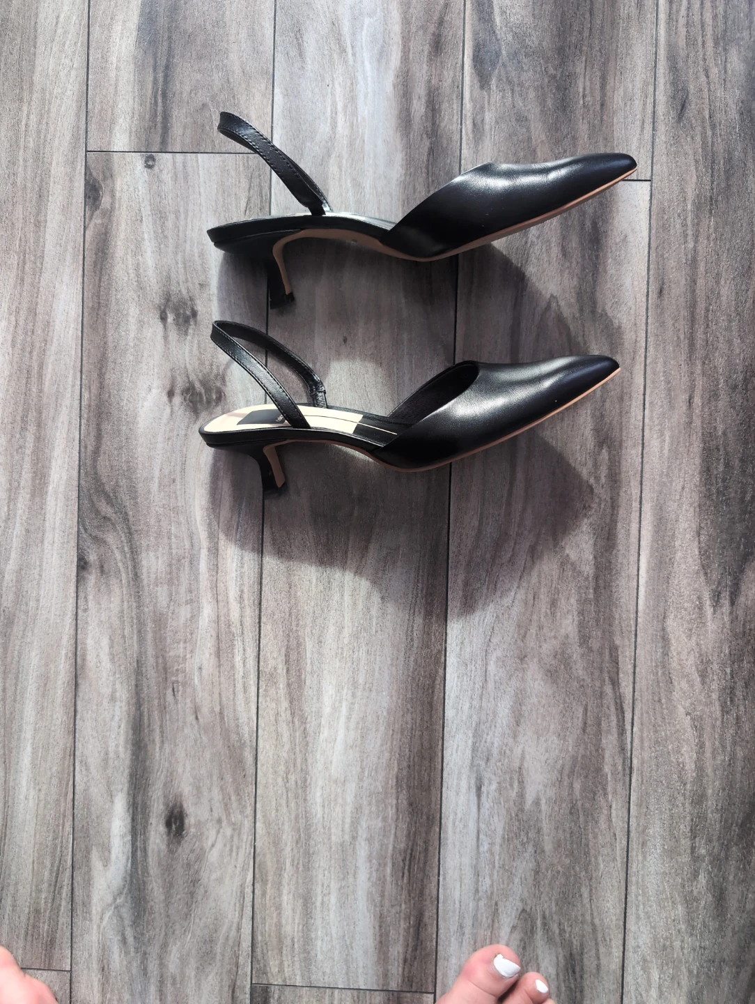Dolce Vita Black Leather Slingback Heels - photo 2