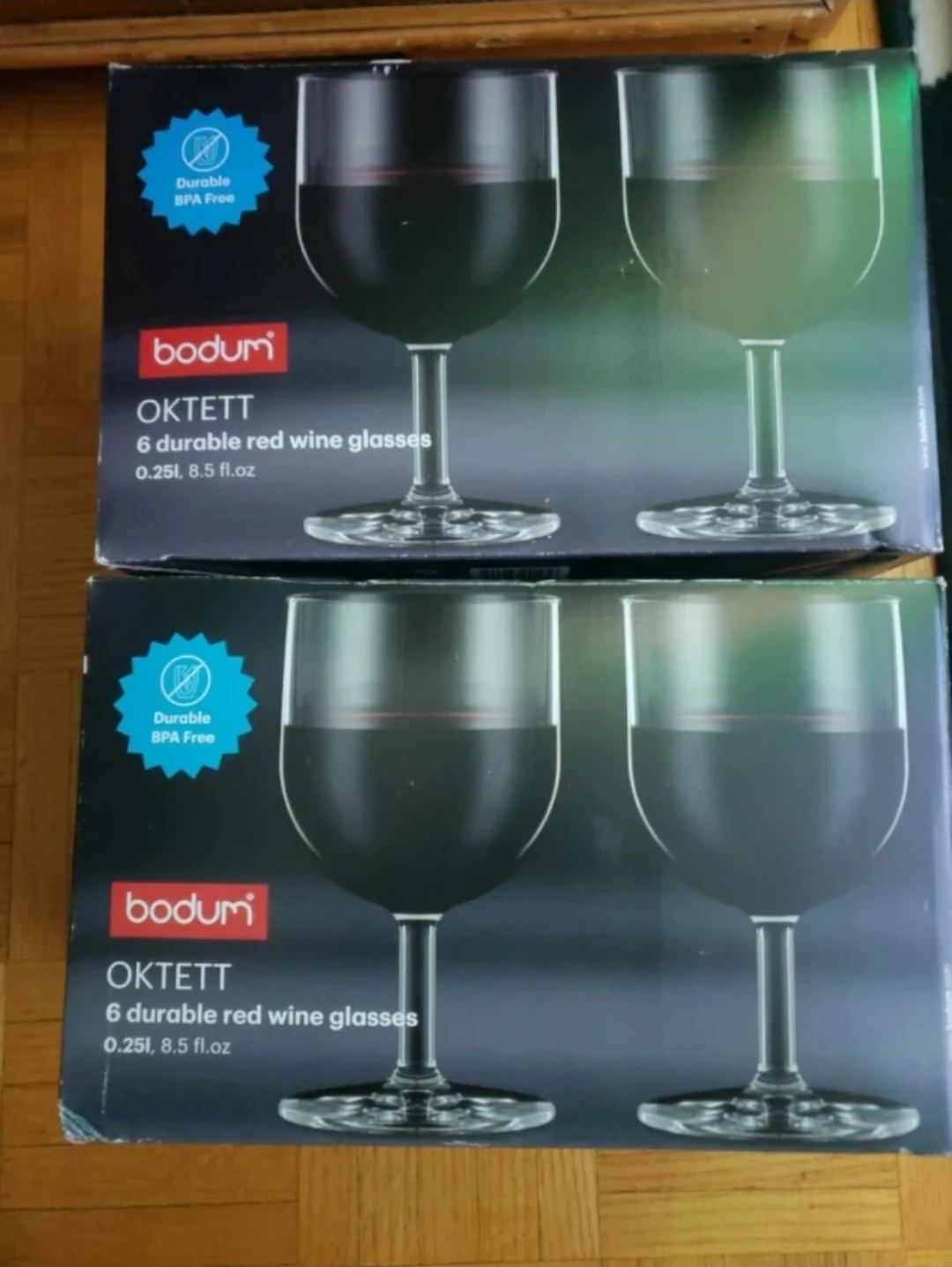 ⚽️ 2 set of Bodum OKTETT 6 Red Wine Glasses
