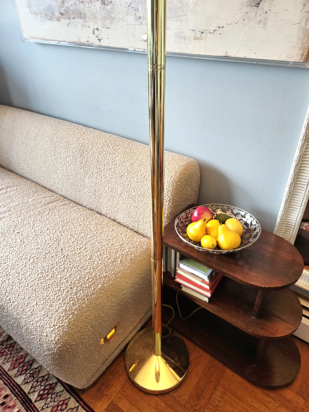 Vintage Tall Gold Torch Lamp with Dimmer - photo 4