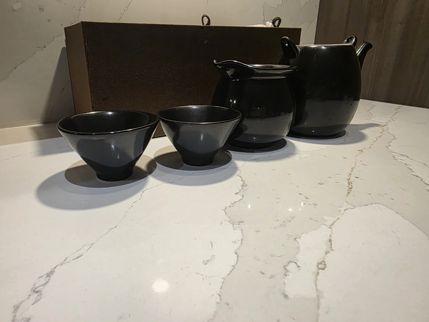Black Tea Set with 2 Cups and Pitcher - photo 2