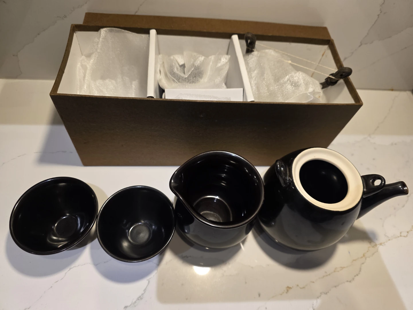 Black Tea Set with 2 Cups and Pitcher - photo 3