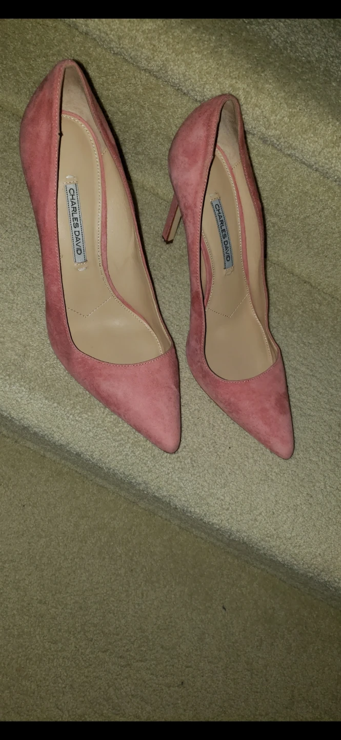 Charles David Pink Suede Heels