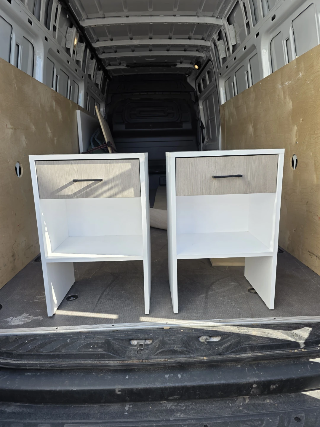 Pair of White & Wood Nightstands - photo 2
