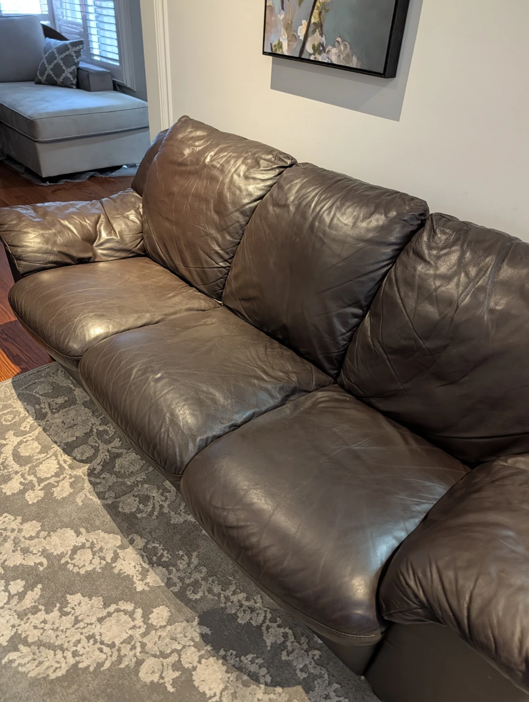 Brown Leather Sofa