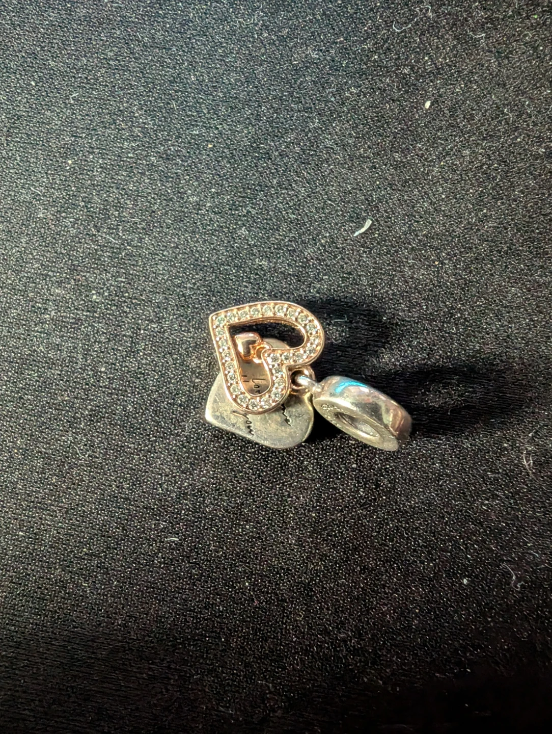 Silver Heart Charm with "All of me loves all of you" inscription