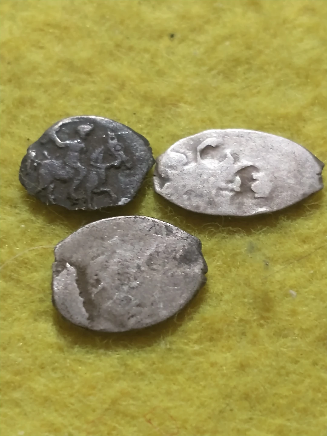 1682-1725 Russia Peter I The Great X3 silver kopeks wire money - photo 2