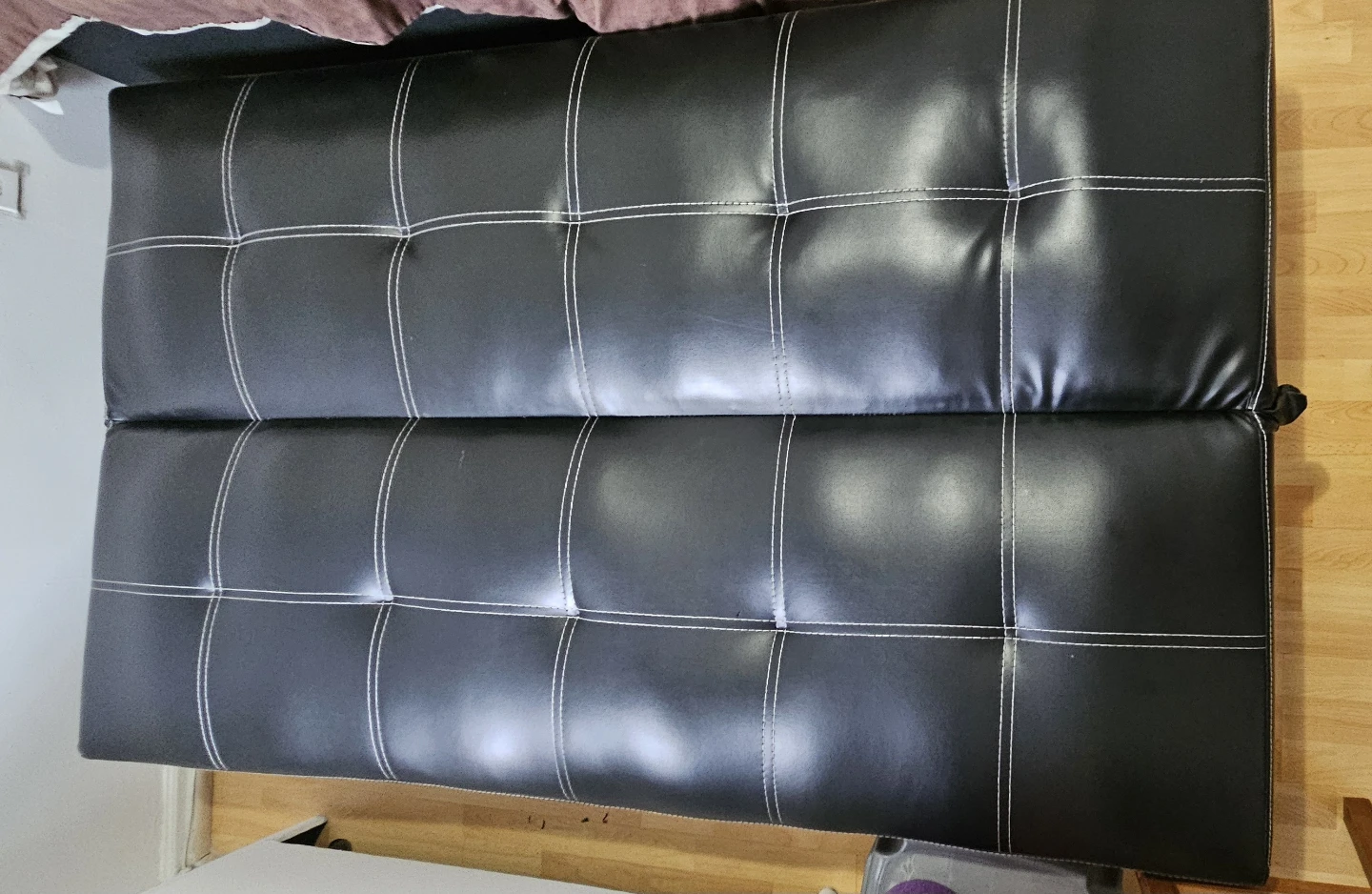 Black Faux Leather Futon Sofa Bed
