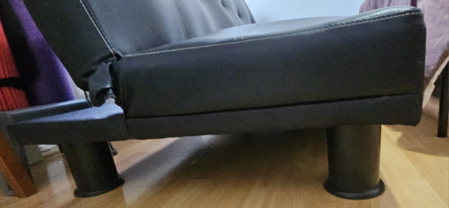 Black Faux Leather Futon Sofa Bed - photo 2