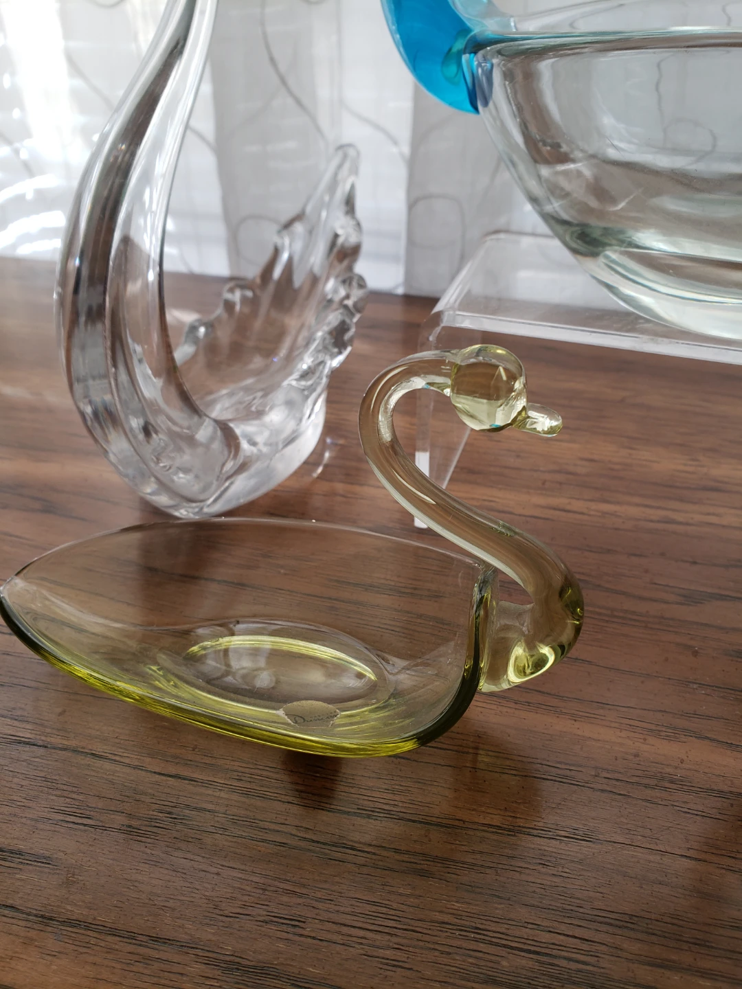 Set of 4 Glass Swan Trinket Dishes - photo 4