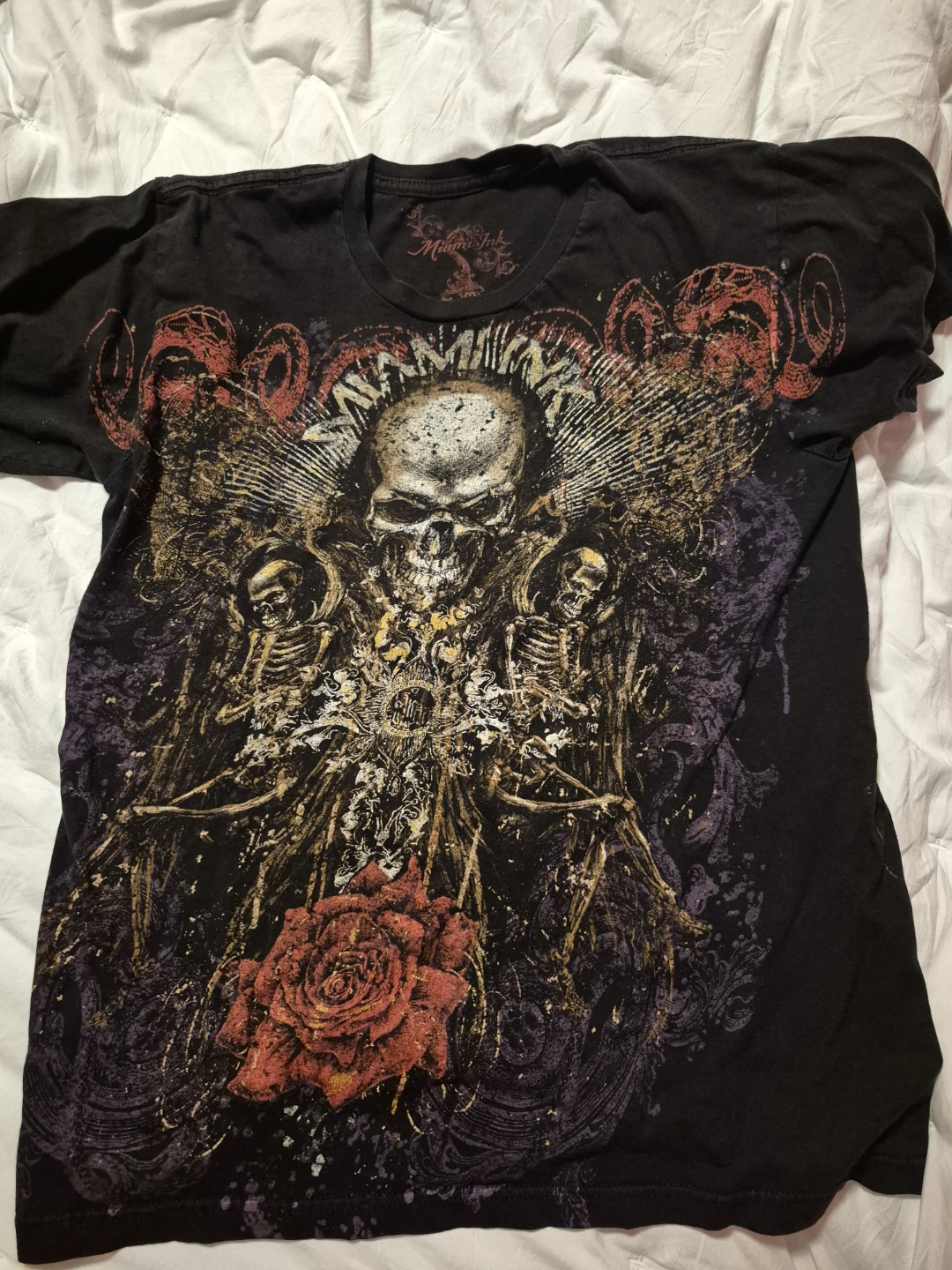 Miami Ink Skull Rose T-Shirt