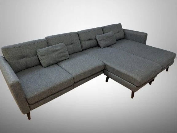 Grey Sectional Sofa with Chaise - photo 2