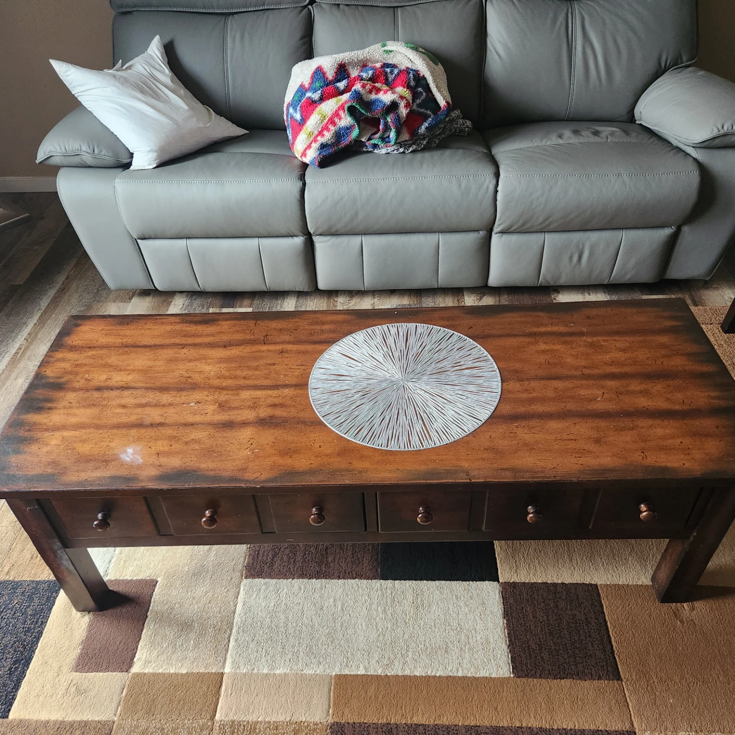 Wooden Coffee Table with Drawers - photo 2