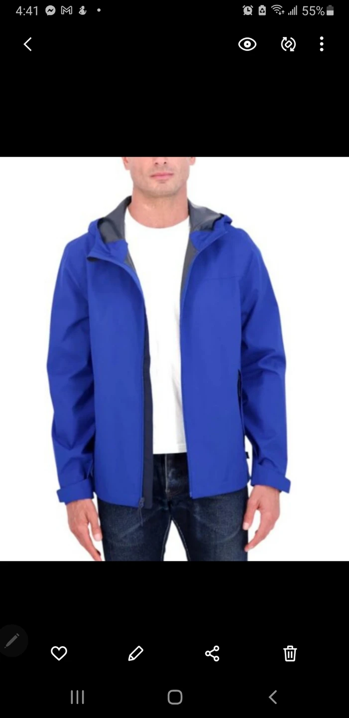 Brand new Nautica Men's Blue Packable Rain Jacket XXL