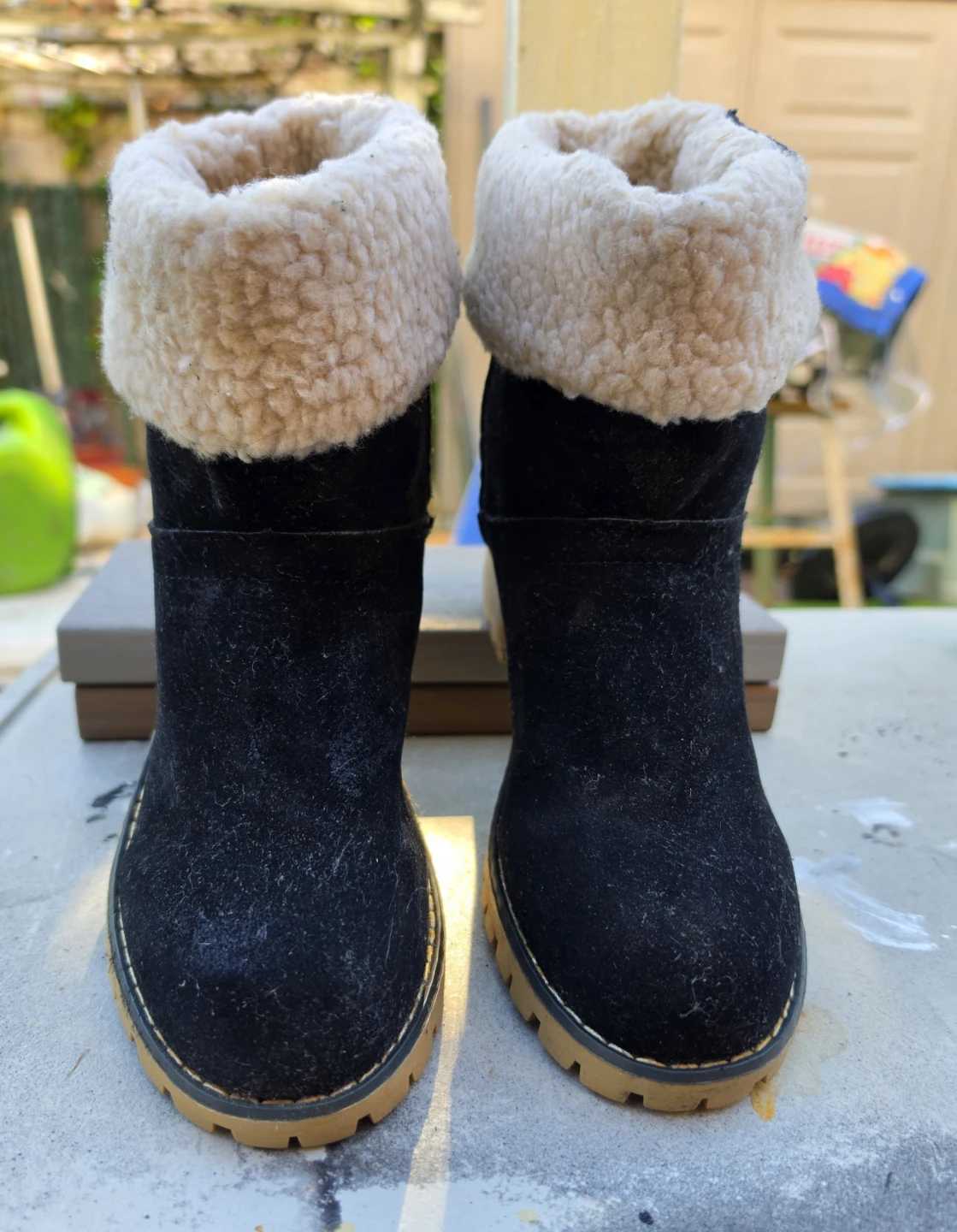 Black Suede Winter Snow Boots Size 10.5 US