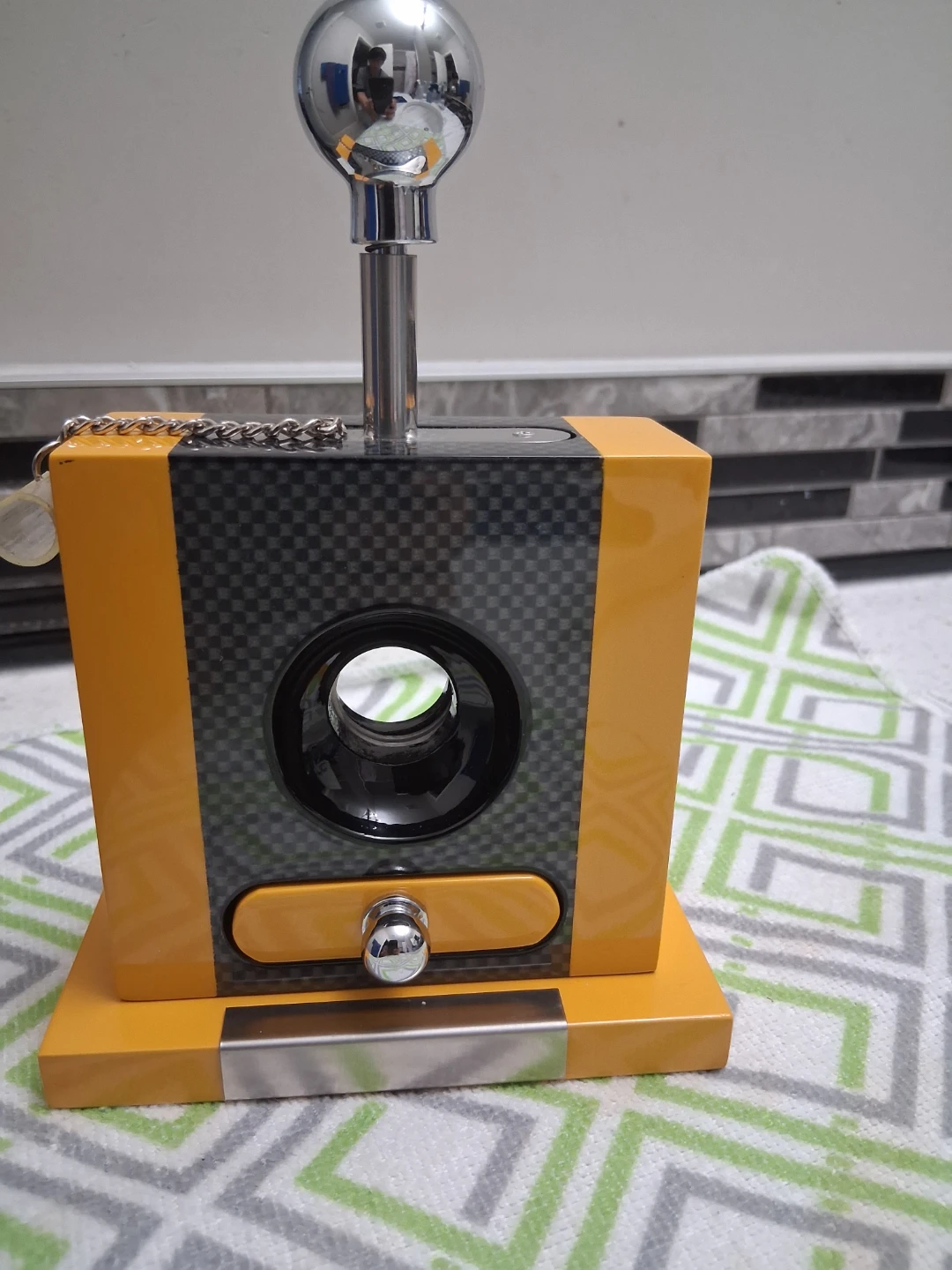 Yellow and Carbon Fiber Cigar Cutter - photo 2