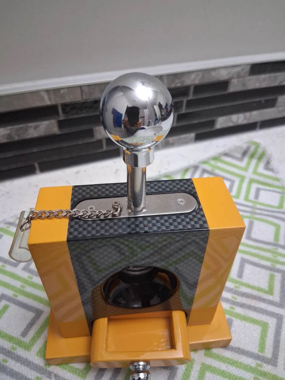 Yellow and Carbon Fiber Cigar Cutter - photo 3