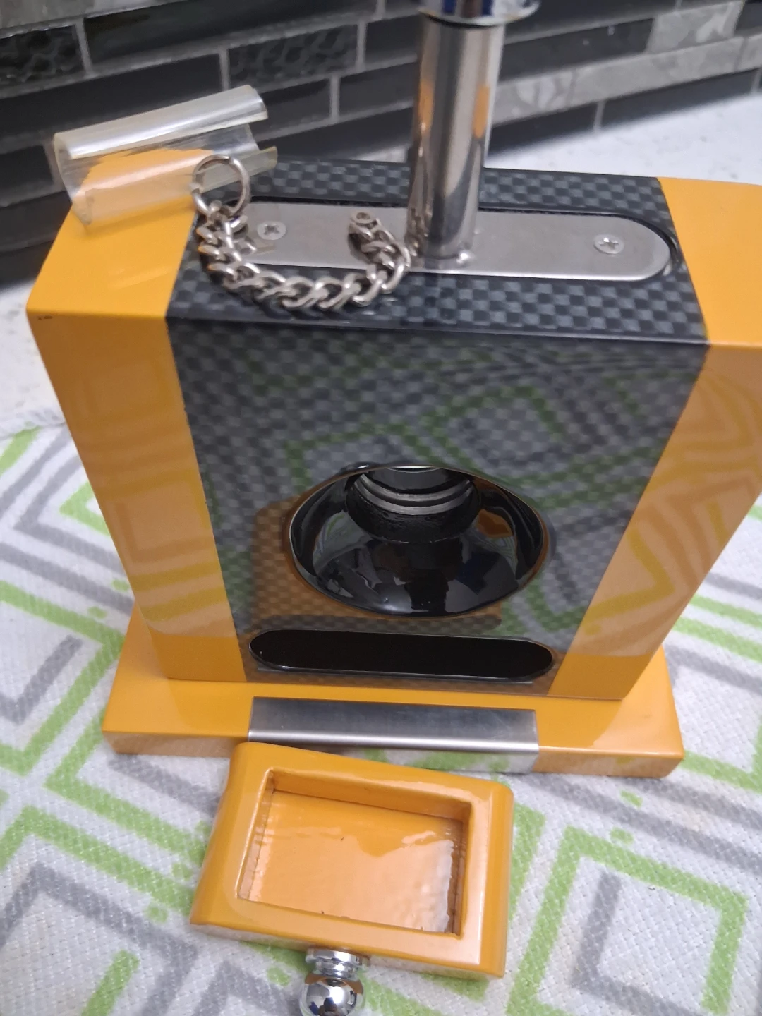 Yellow and Carbon Fiber Cigar Cutter - photo 5