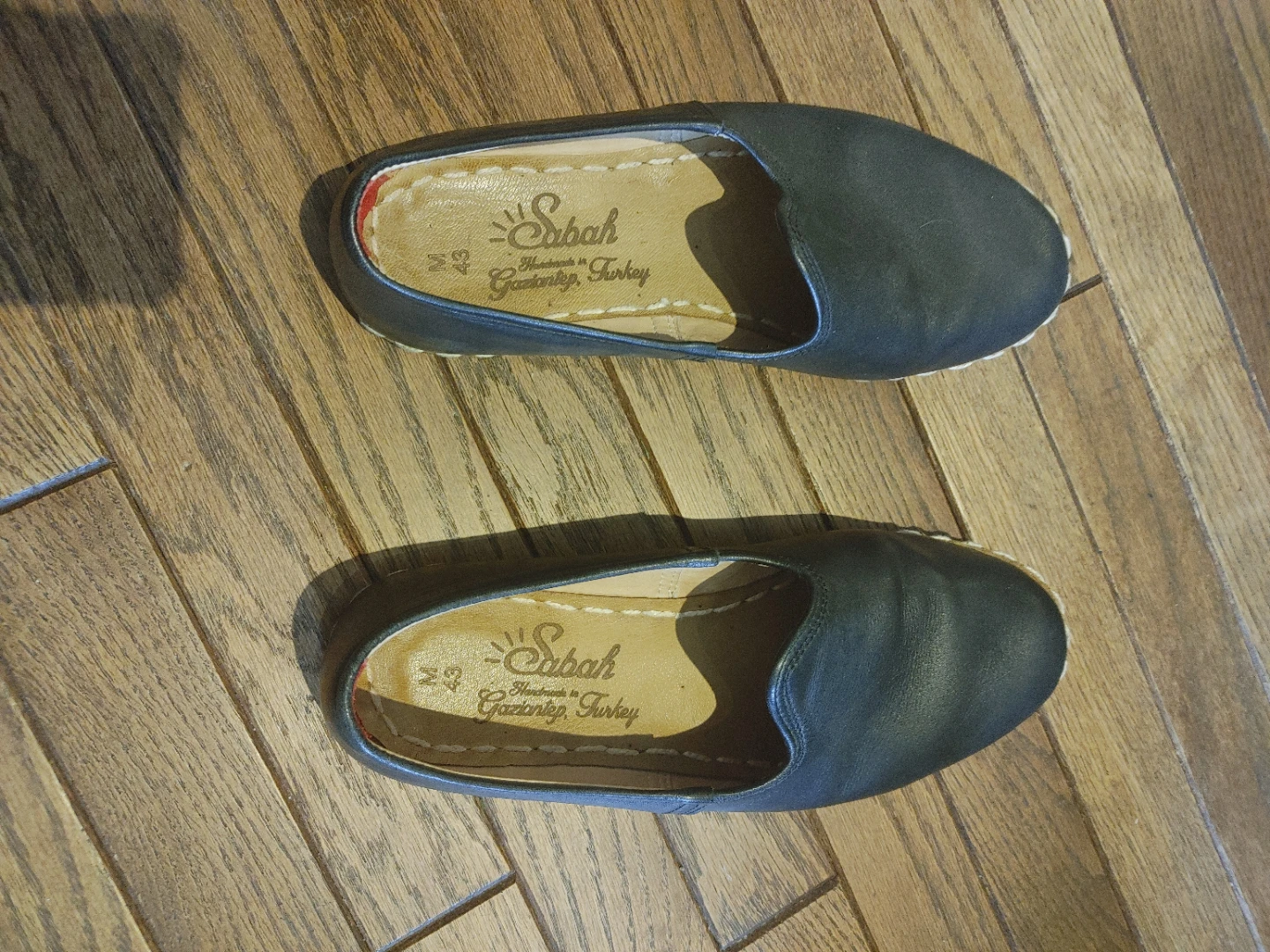 Sabah Leather Slip-On Shoes - Black