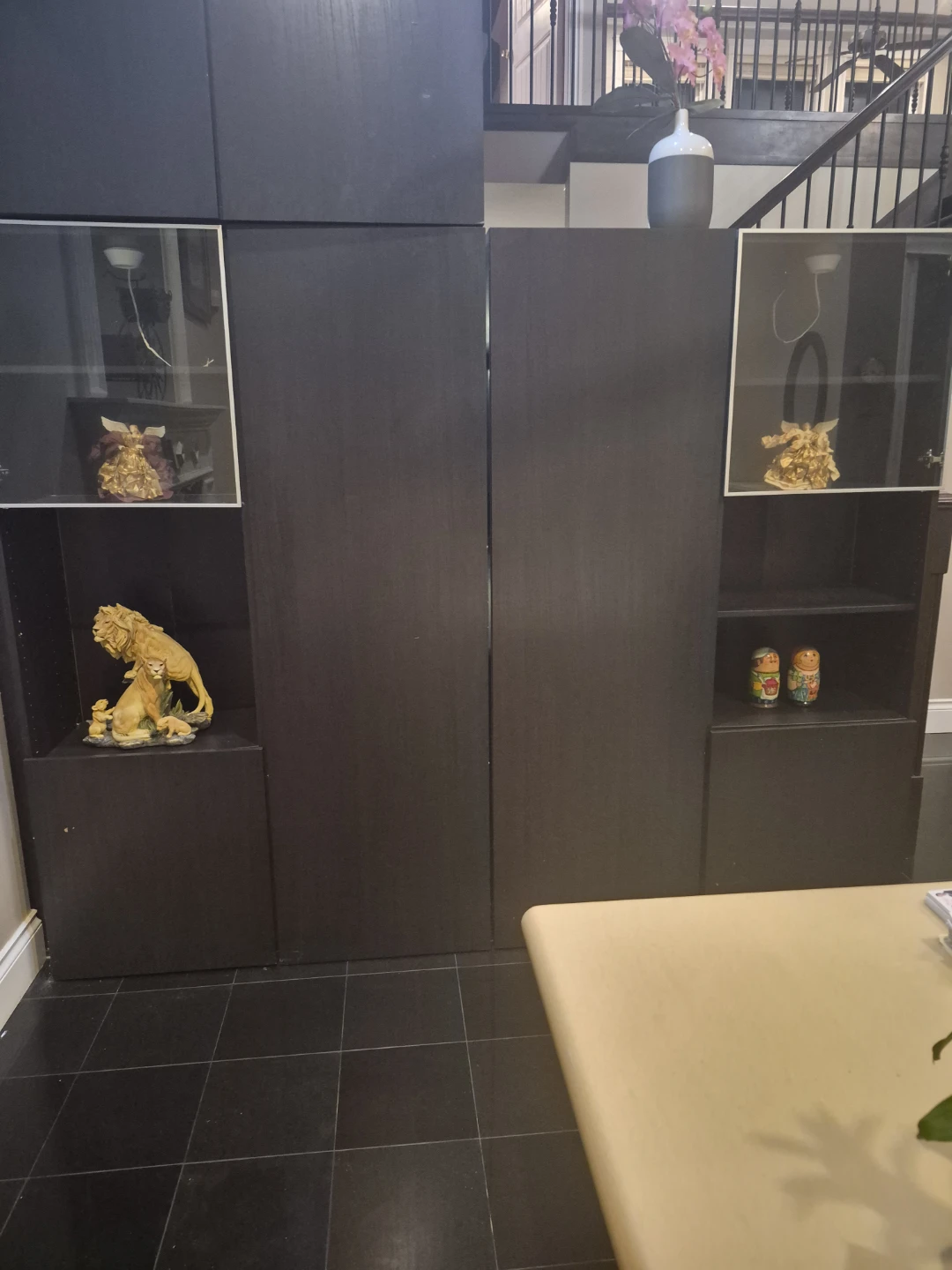 Dark Brown Cabinet with Display Shelves - photo 3