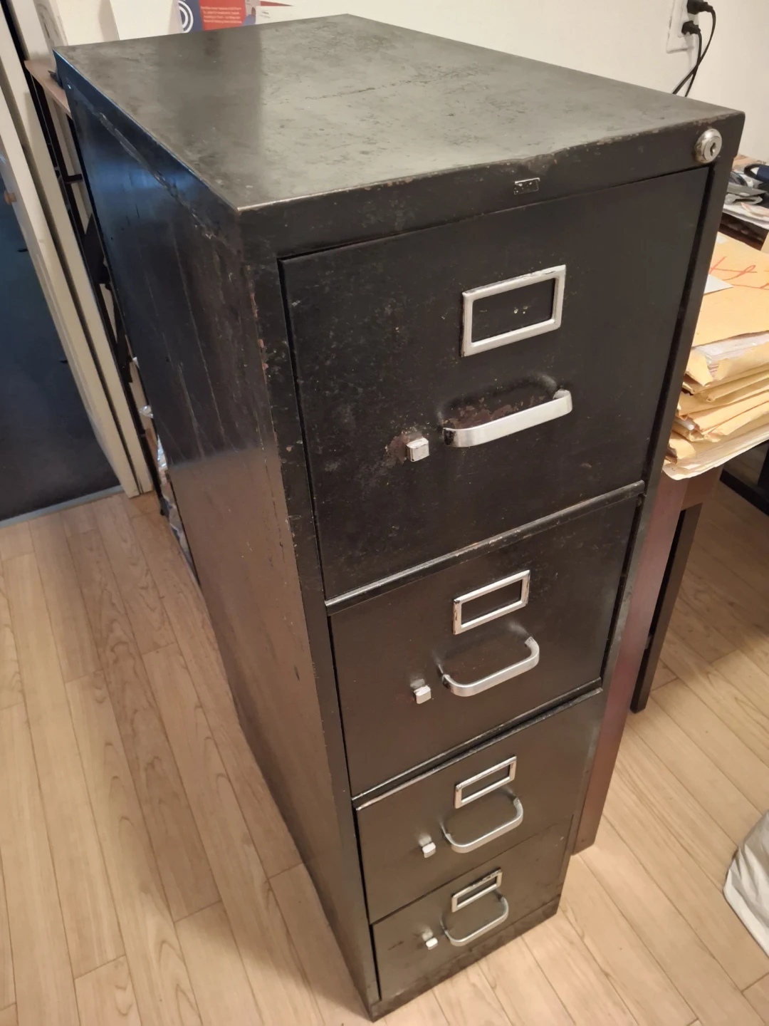 Black 4-Drawer Metal Filing Cabinet