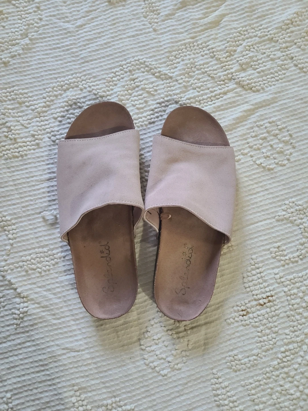 Pink Suede Slides - Size 7.5M