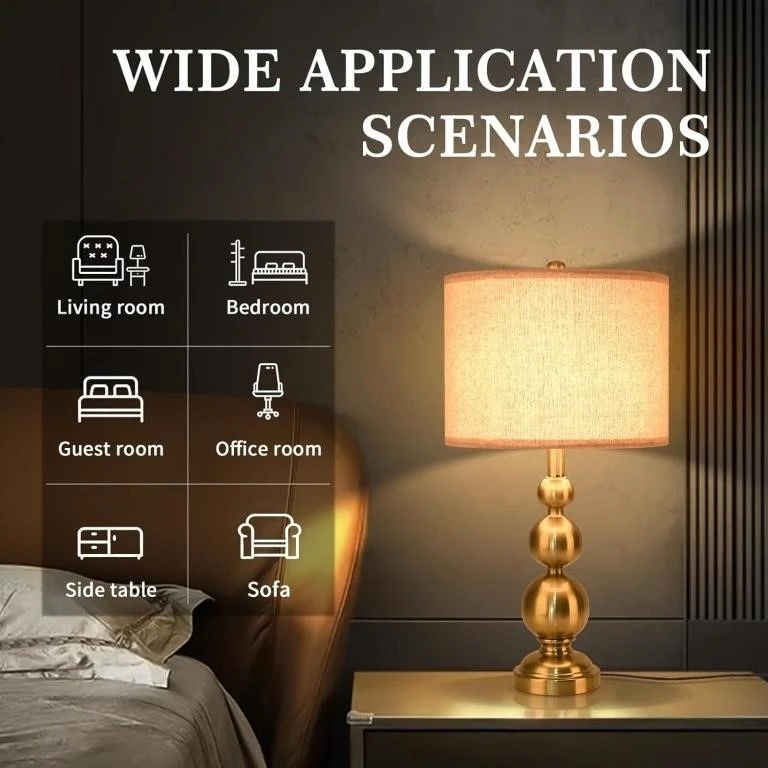 Gold table lamp set of two - photo 2