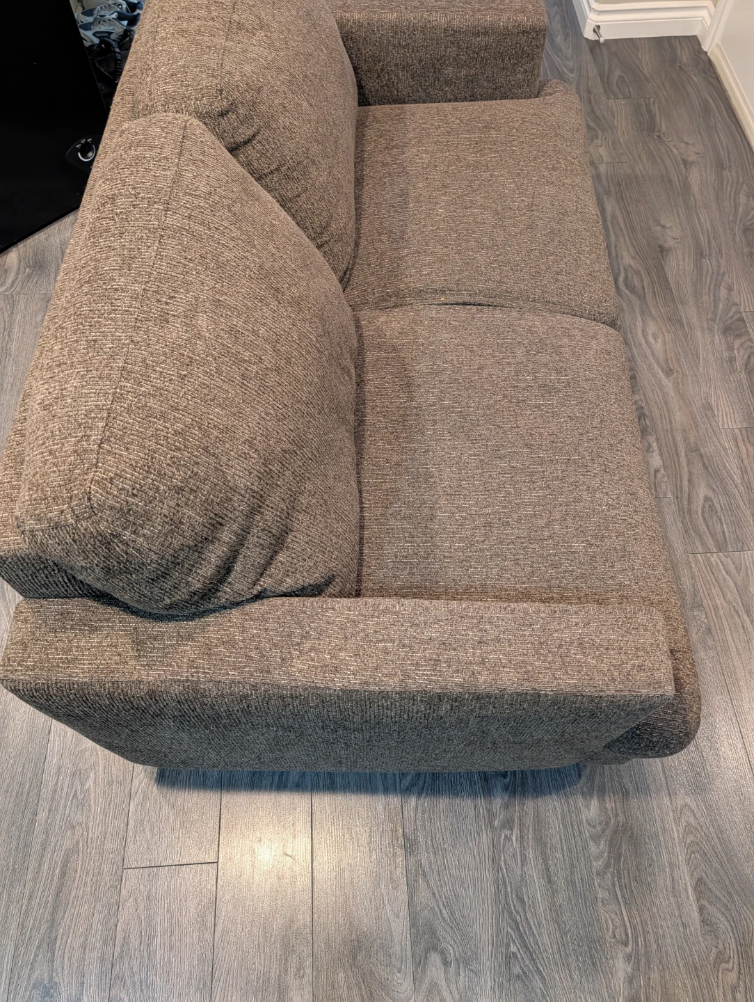 Brown Fabric Loveseat Sofa - photo 2