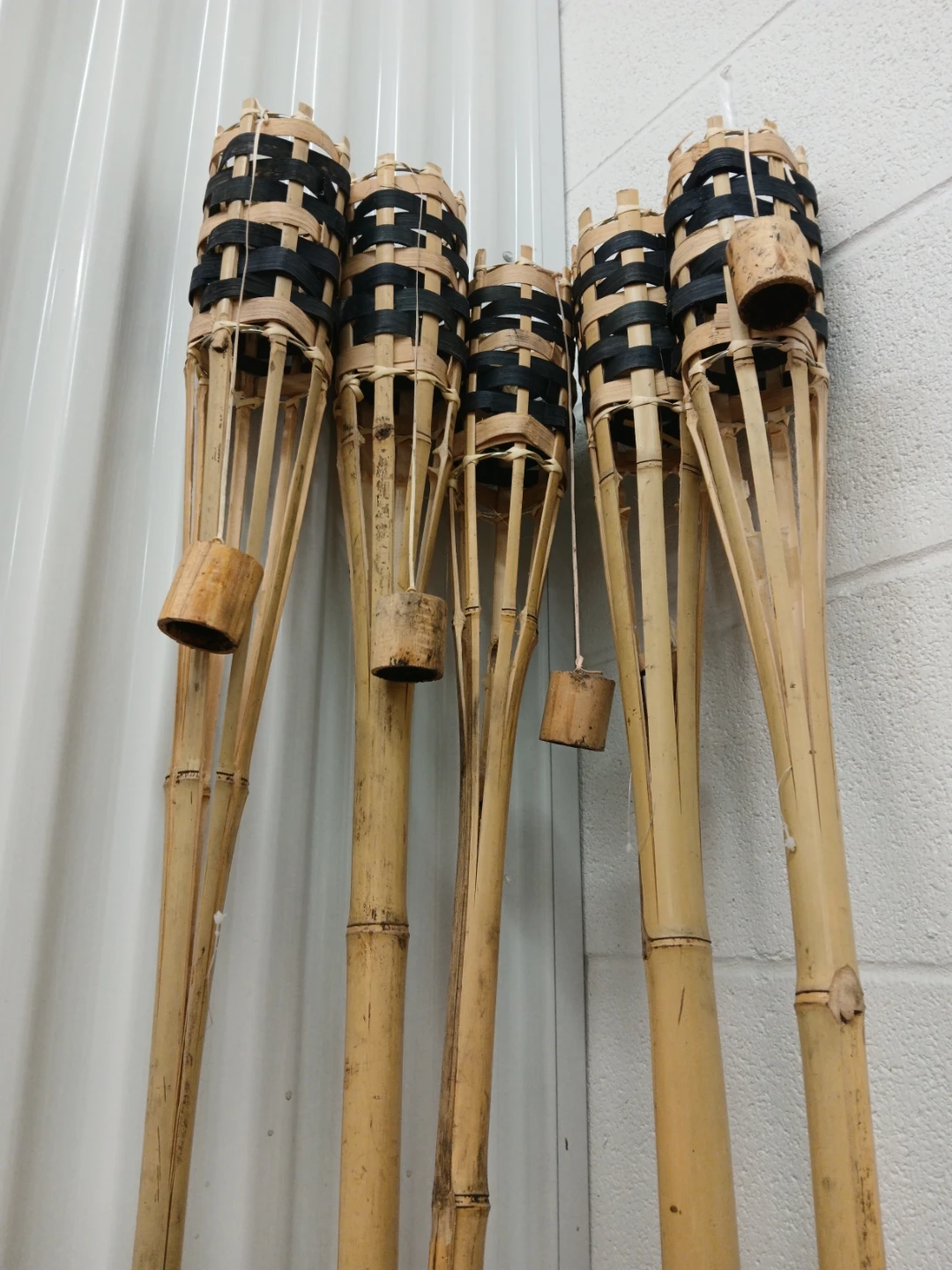 Set of 5 Bamboo Tiki Torches - photo 3