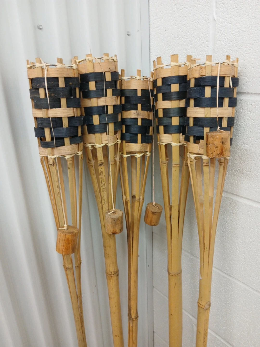 Set of 5 Bamboo Tiki Torches - photo 4