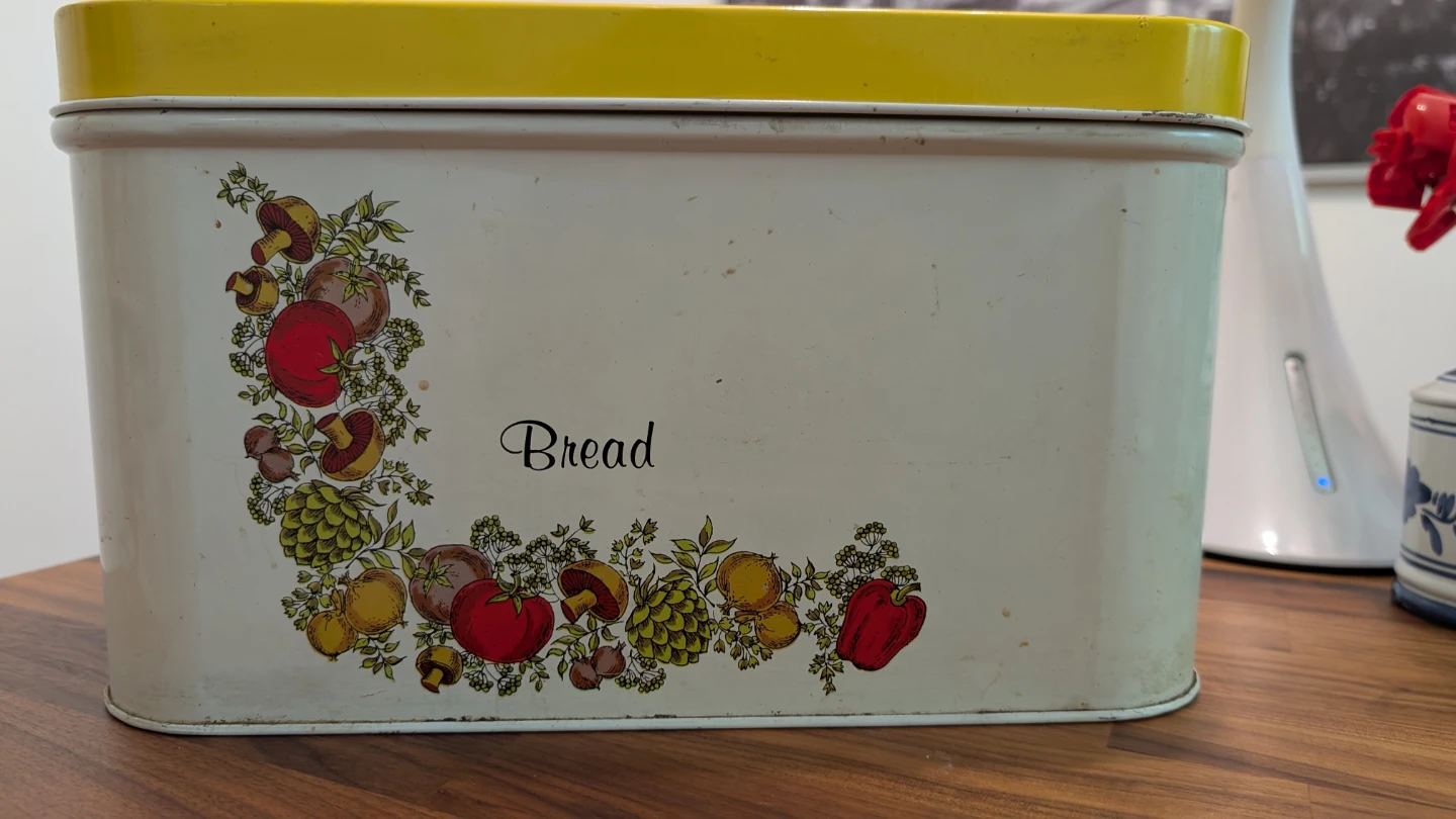 Vintage Bread Box with Fruit Design