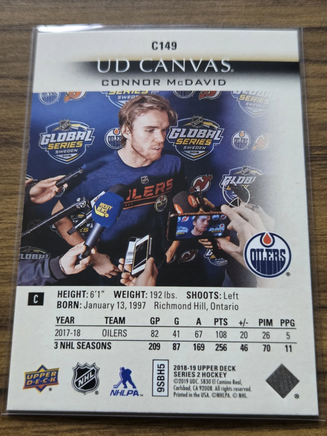 2018-19 Upper Deck Canvas #C149 Connor McDavid vs Sidney Crosby - photo 2