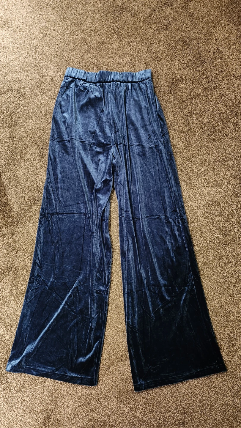 Navy Velvet Wide-Leg Pants - photo 2