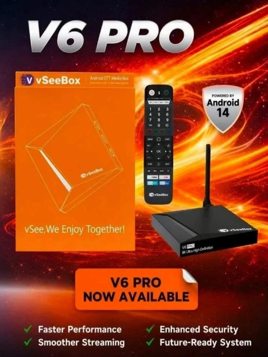 vSeeBox V6 PRO Android 14 8K Smart TV Box