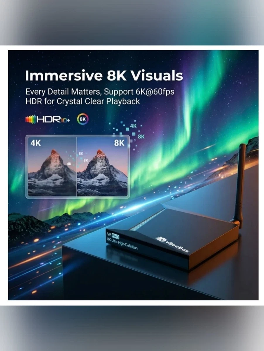 vSeeBox V6 PRO Android 14 8K Smart TV Box - photo 4