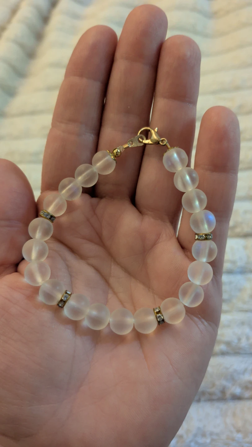Aurora Bead Bracelet with Rhinestone Accents